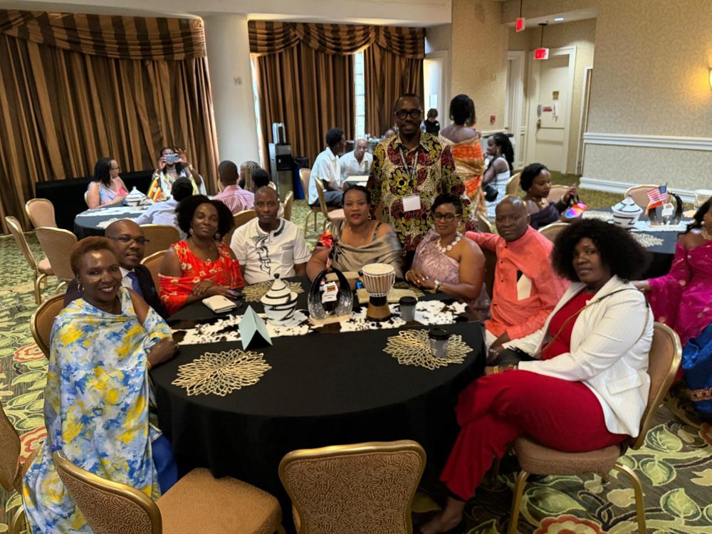 Community banquet hall full of guests